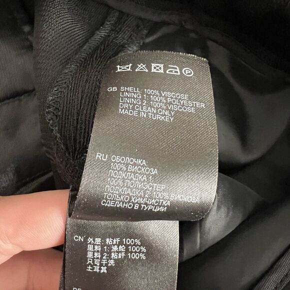 REISS Isla Slim Fit Tailored Trousers Dress Pants Mid Rise Black Women’s Size 8 - Picture 10 of 10